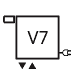 V7 - Anschluss mittig, Thermostat links oben, Heizpatrone rechts